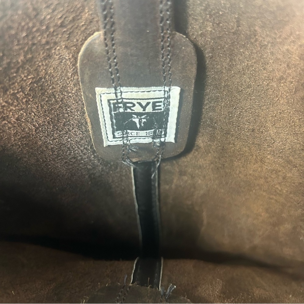 FRYE Gaucho Oiled Brown Conway Leather Harness Moto Biker Western Boot 87350 - Picture 5 of 12